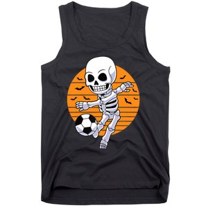 Skeleton Soccer Player Boy Funny Halloween Tank Top