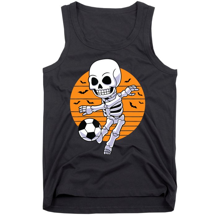 Skeleton Soccer Player Boy Funny Halloween Tank Top