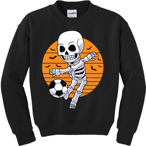 Skeleton Soccer Player Boy Funny Halloween Kids Sweatshirt