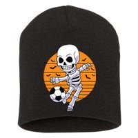 Skeleton Soccer Player Boy Funny Halloween Short Acrylic Beanie