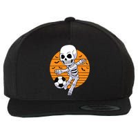 Skeleton Soccer Player Boy Funny Halloween Wool Snapback Cap