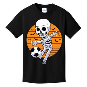 Skeleton Soccer Player Boy Funny Halloween Kids T-Shirt