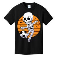 Skeleton Soccer Player Boy Funny Halloween Kids T-Shirt