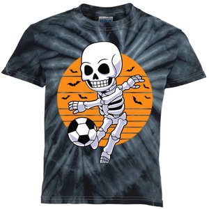 Skeleton Soccer Player Boy Funny Halloween Kids Tie-Dye T-Shirt