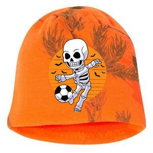 Skeleton Soccer Player Boy Funny Halloween Kati - Camo Knit Beanie