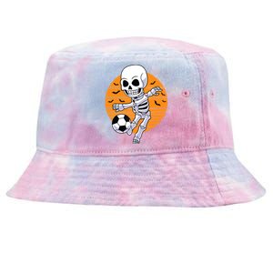 Skeleton Soccer Player Boy Funny Halloween Tie-Dyed Bucket Hat