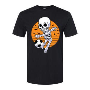 Skeleton Soccer Player Boy Funny Halloween Softstyle CVC T-Shirt