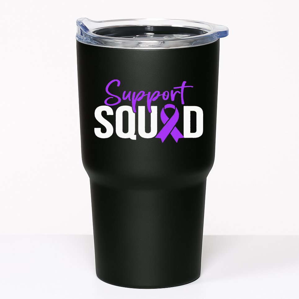 Support Squad Purple Warrior Domestic Violence Awareness Tumbler