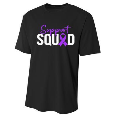 Support Squad Purple Warrior Domestic Violence Awareness Performance Sprint T-Shirt