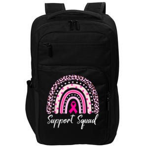 Support Squad Pink Rainbow Leopard Breast Cancer Awareness Impact Tech Backpack