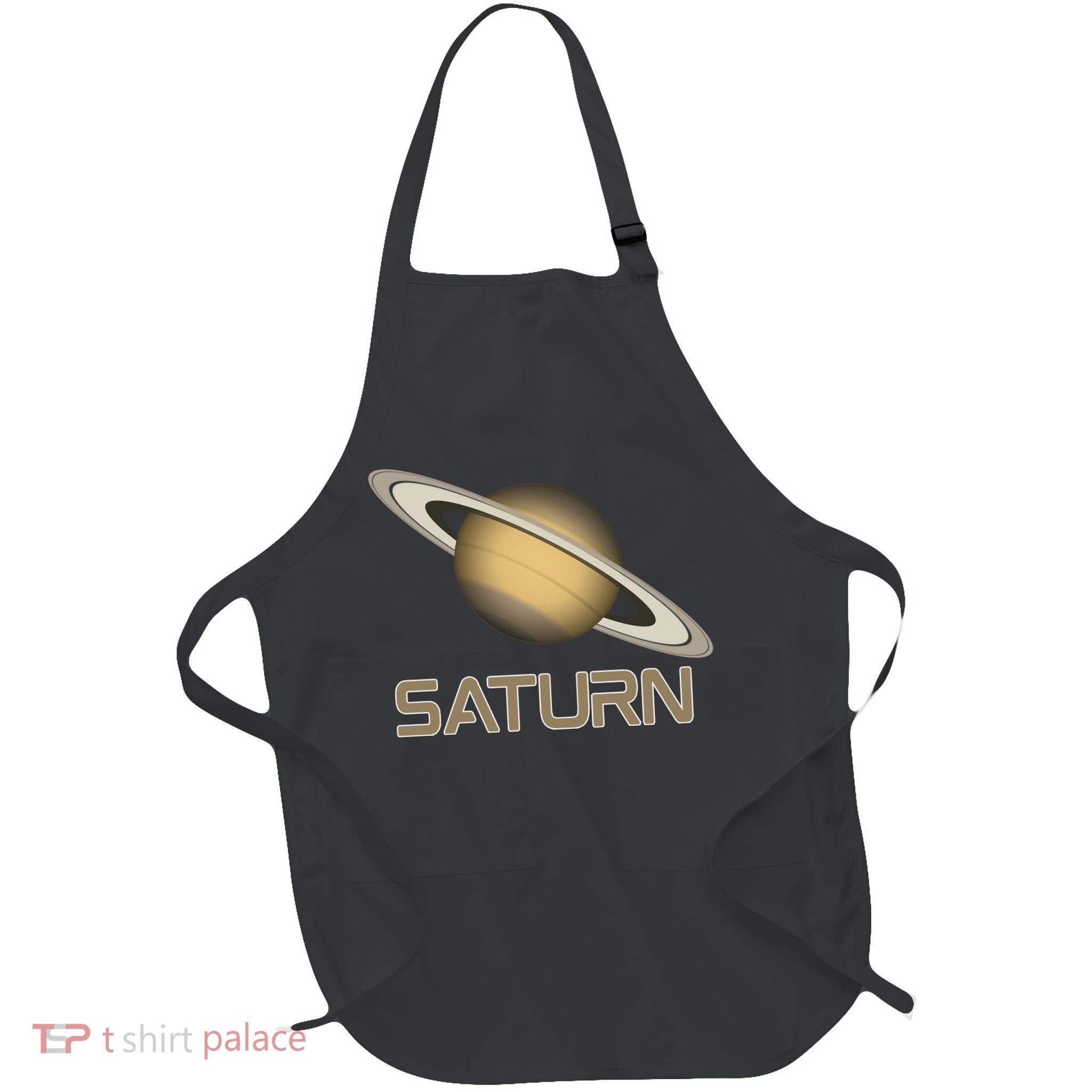 Solar System Planet Saturn Rings Outer Space  Full-Length Apron With Pockets