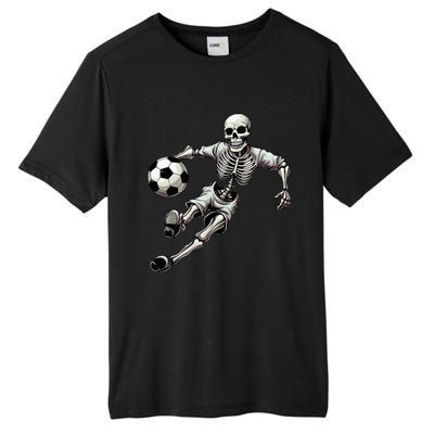 Soccer Skeleton Playing Soccer Halloween Skull Lover Tall Fusion ChromaSoft Performance T-Shirt