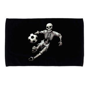 Soccer Skeleton Playing Soccer Halloween Skull Lover Microfiber Hand Towel