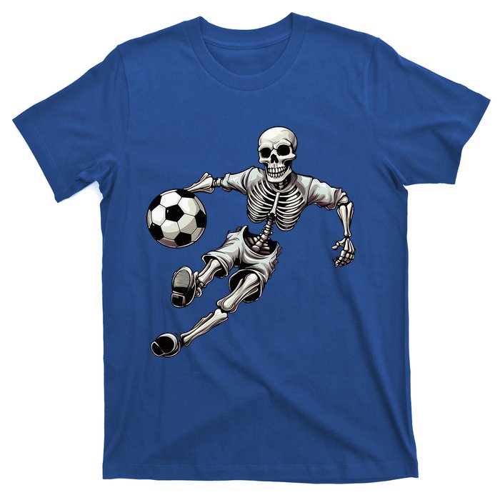 Soccer Skeleton Playing Soccer Halloween Skull Lover T-Shirt