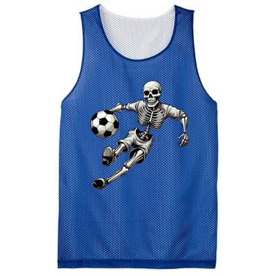 Soccer Skeleton Playing Soccer Halloween Skull Lover Mesh Reversible Basketball Jersey Tank