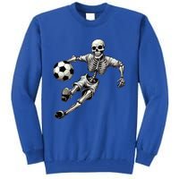 Soccer Skeleton Playing Soccer Halloween Skull Lover Tall Sweatshirt