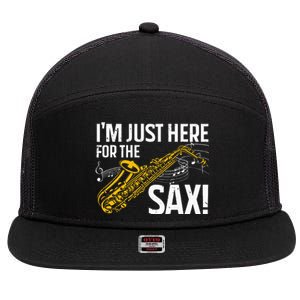 Saxophone Saxophone Player Jazz 7 Panel Mesh Trucker Snapback Hat