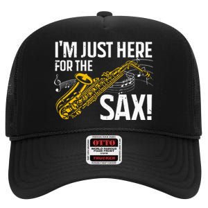 Saxophone Saxophone Player Jazz High Crown Mesh Back Trucker Hat