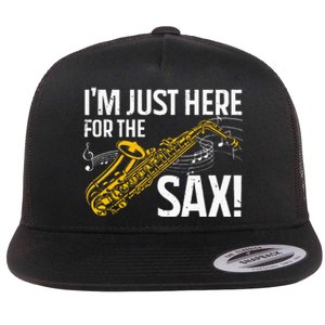 Saxophone Saxophone Player Jazz Flat Bill Trucker Hat