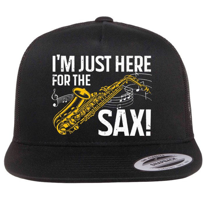 Saxophone Saxophone Player Jazz Flat Bill Trucker Hat