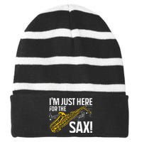 Saxophone Saxophone Player Jazz Striped Beanie with Solid Band