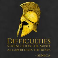 Stoicism Seneca Quote On Difficulties Stoic Philosophy Cool Comfort Performance Bucket Hat