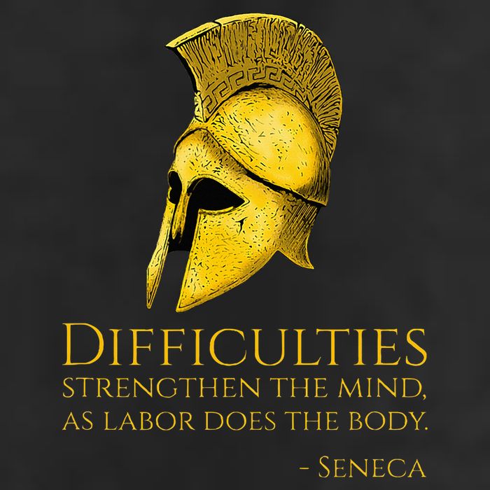 Stoicism Seneca Quote On Difficulties Stoic Philosophy Cool Comfort Performance Bucket Hat