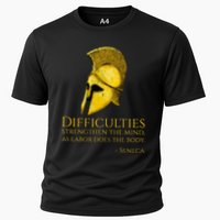 Stoicism Seneca Quote On Difficulties Stoic Philosophy Cooling Performance Crew T-Shirt