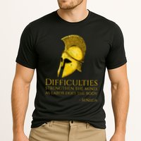 Stoicism Seneca Quote On Difficulties Stoic Philosophy Cooling Performance Crew T-Shirt