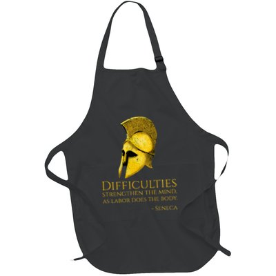 Stoicism Seneca Quote On Difficulties Stoic Philosophy Apron
