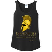 Stoicism Seneca Quote On Difficulties Stoic Philosophy Ladies Essential Tank