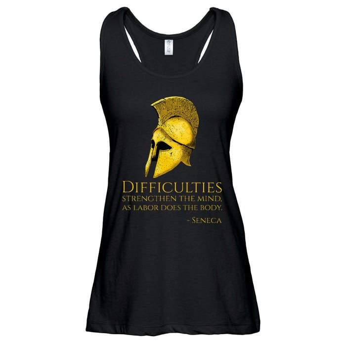 Stoicism Seneca Quote On Difficulties Stoic Philosophy Ladies Essential Flowy Tank