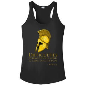 Stoicism Seneca Quote On Difficulties Stoic Philosophy Ladies PosiCharge Competitor Racerback Tank