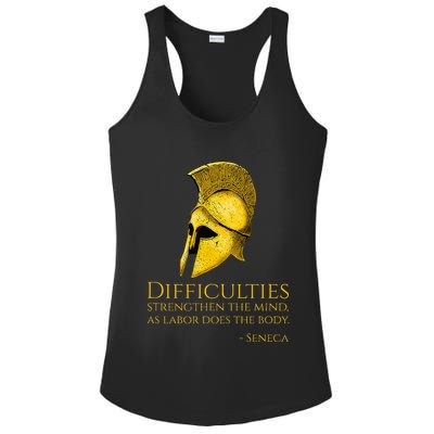 Stoicism Seneca Quote On Difficulties Stoic Philosophy Ladies PosiCharge Competitor Racerback Tank