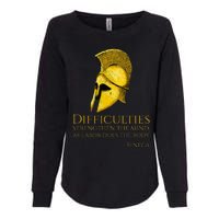 Stoicism Seneca Quote On Difficulties Stoic Philosophy Womens California Wash Sweatshirt