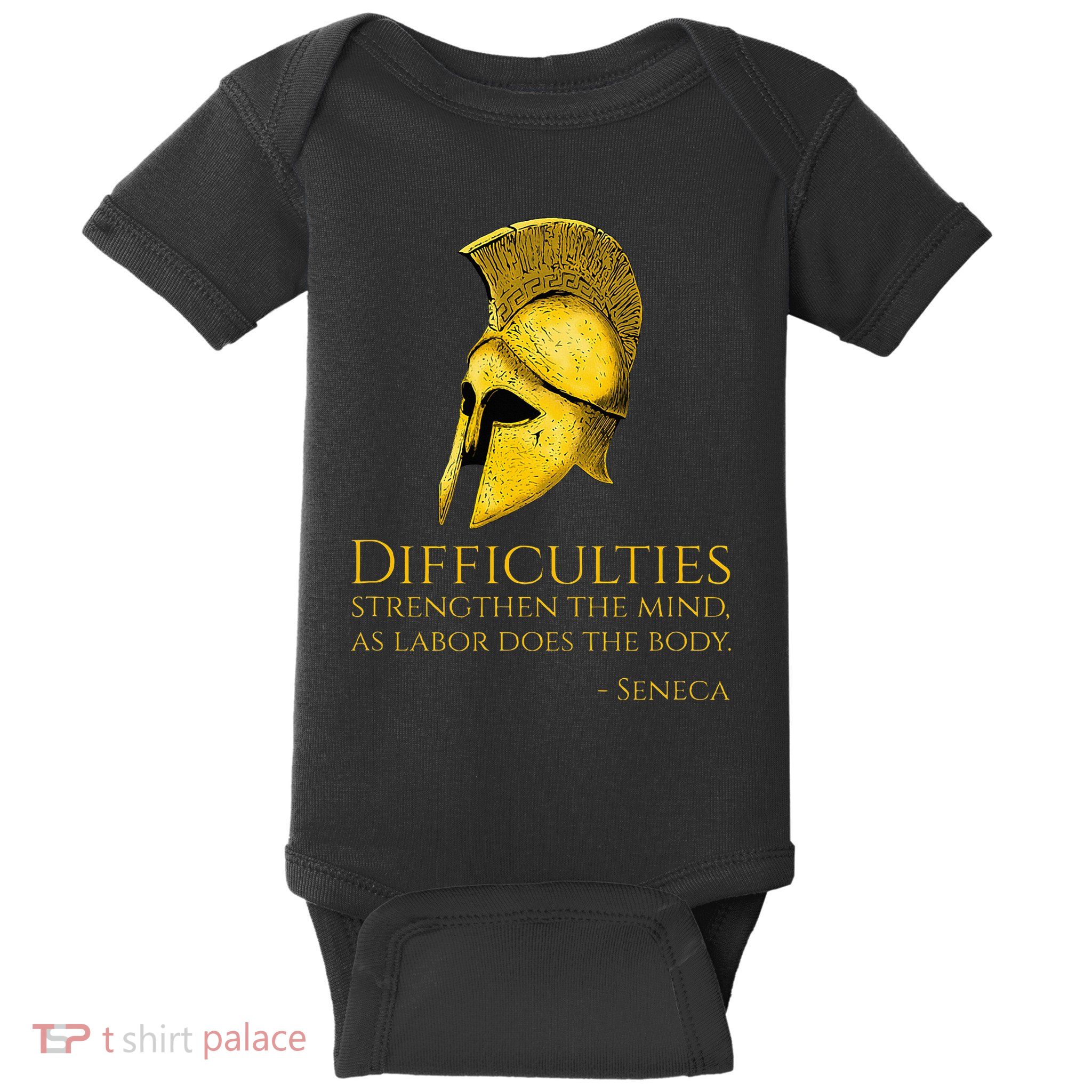 Stoicism Seneca Quote On Difficulties Stoic Philosophy Baby Bodysuit