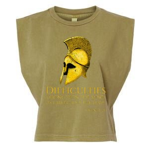 Stoicism Seneca Quote On Difficulties Stoic Philosophy Garment-Dyed Women's Muscle Tee