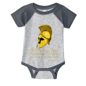 Stoicism Seneca Quote On Difficulties Stoic Philosophy Infant Baby Jersey Bodysuit