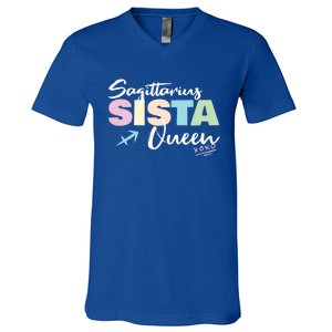 Sagittarius Sista Queen Zodiac Sign Proud Sagittarius Meaningful Gift V-Neck T-Shirt