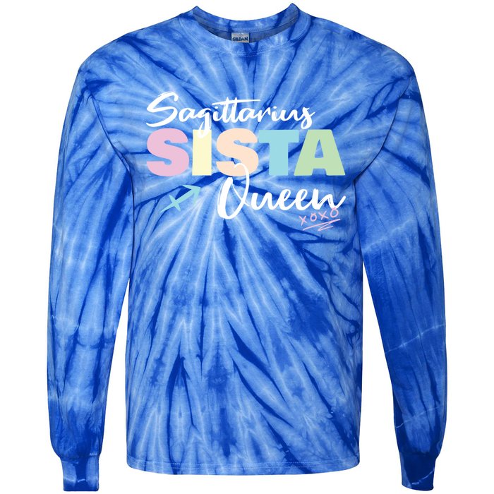 Sagittarius Sista Queen Zodiac Sign Proud Sagittarius Meaningful Gift Tie-Dye Long Sleeve Shirt