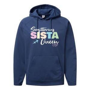 Sagittarius Sista Queen Zodiac Sign Proud Sagittarius Meaningful Gift Performance Fleece Hoodie