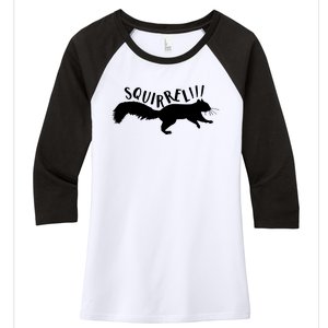 Squirrel Women's Tri-Blend 3/4-Sleeve Raglan Shirt