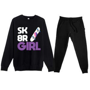 Sk8r – Skateboard Queen Skateboarding Tricks Skate Gift Premium Crewneck Sweatsuit Set