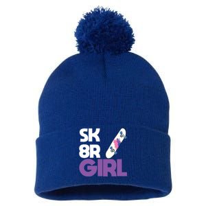 Sk8r – Skateboard Queen Skateboarding Tricks Skate Gift Pom Pom 12in Knit Beanie