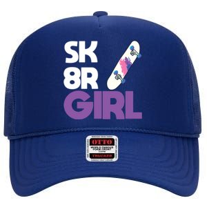 Sk8r – Skateboard Queen Skateboarding Tricks Skate Gift High Crown Mesh Back Trucker Hat