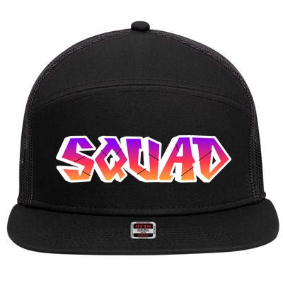 Squad 7 Panel Mesh Trucker Snapback Hat