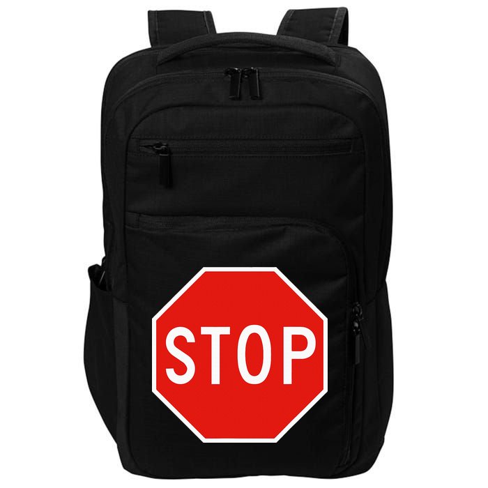 Stop Sign Road Traffic Highway Signal Light Rules Impact Tech Backpack