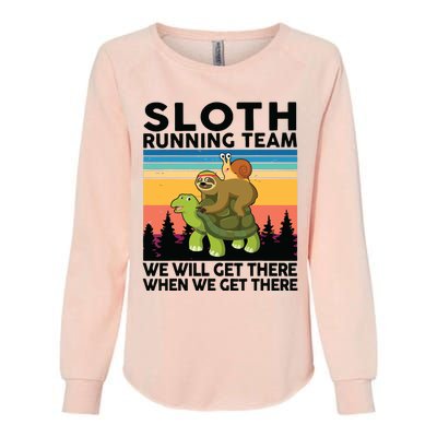 Sloth Sloth Running Team Women Men Gift Funny Running Womens California Wash Sweatshirt