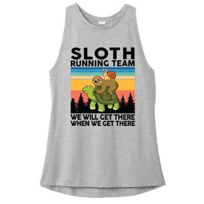 Sloth Sloth Running Team Women Men Gift Funny Running Ladies PosiCharge Tri-Blend Wicking Tank