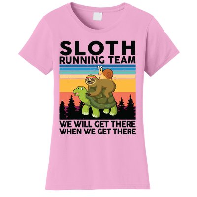 Sloth Sloth Running Team Women Men Gift Funny Running Women's T-Shirt